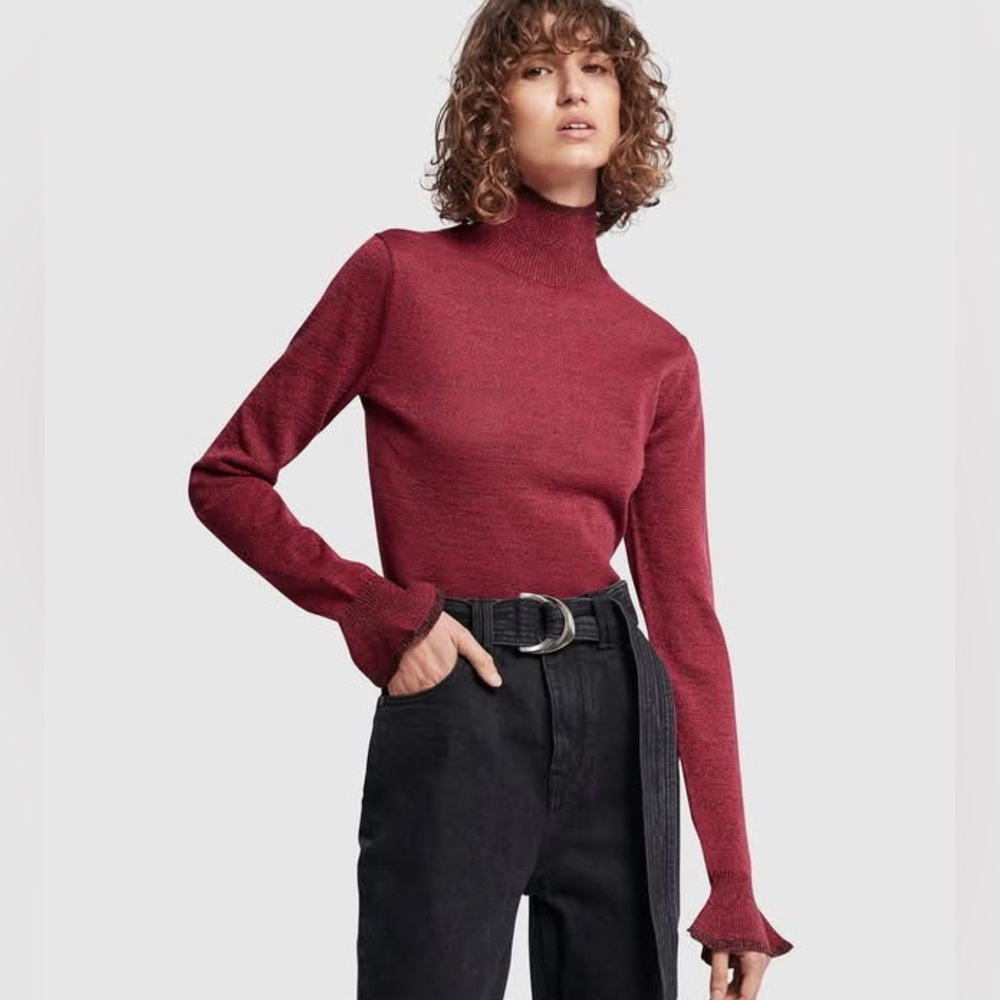 NWT: AJE REBELLION FLOUNCE CUFF KNIT